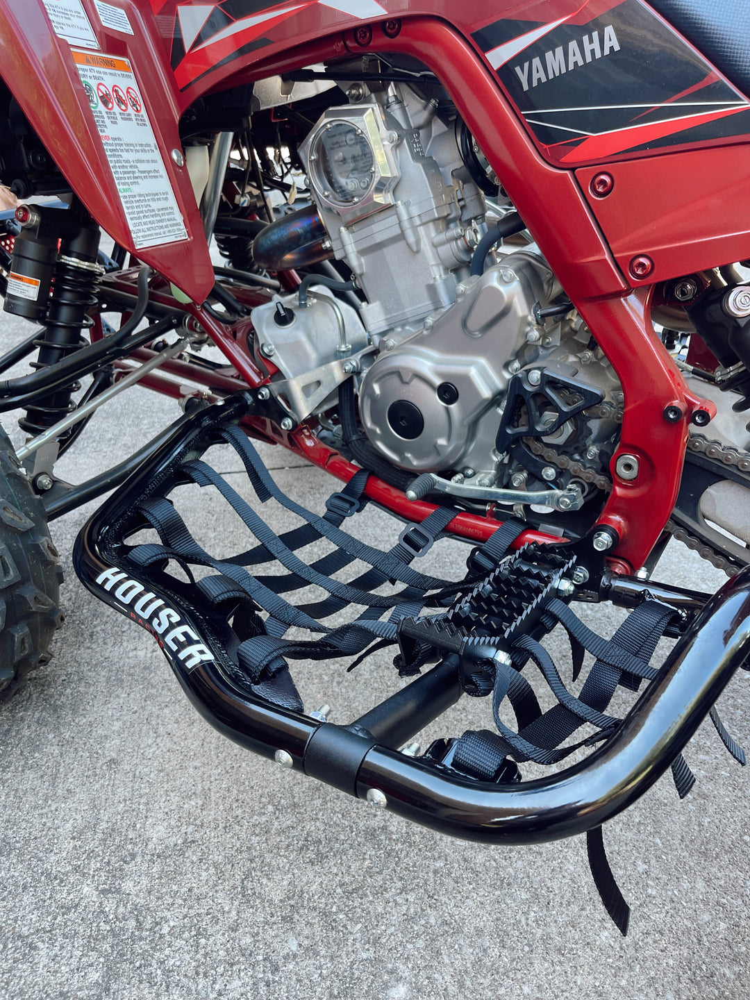 HECASA Nerf Bars Compatible With All Years Yamaha Raptor 700 YFM 700 YFM700 YFM700R Side Steps Foot Pegs Heel Guards (Black Nerf Black Nets